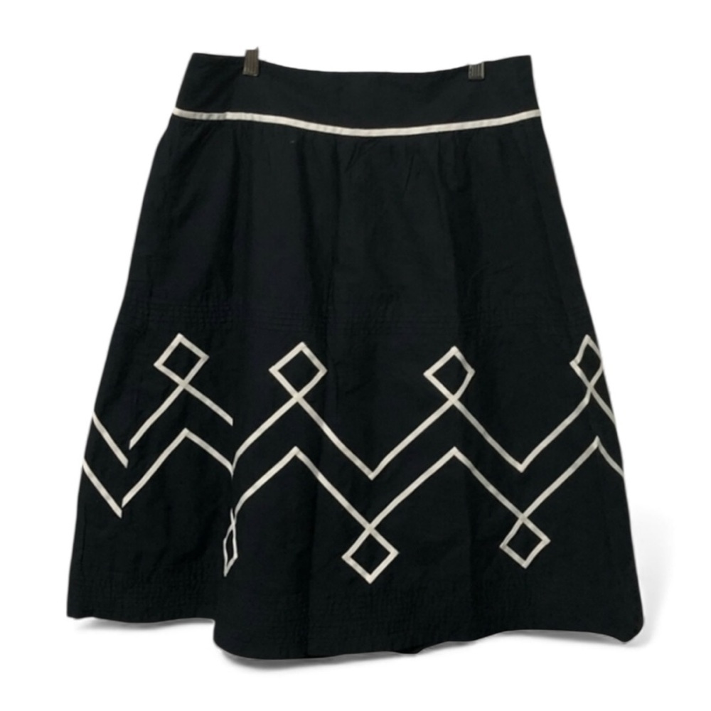 Ann Taylor loft blacl white skirt 100%cotton sz 6